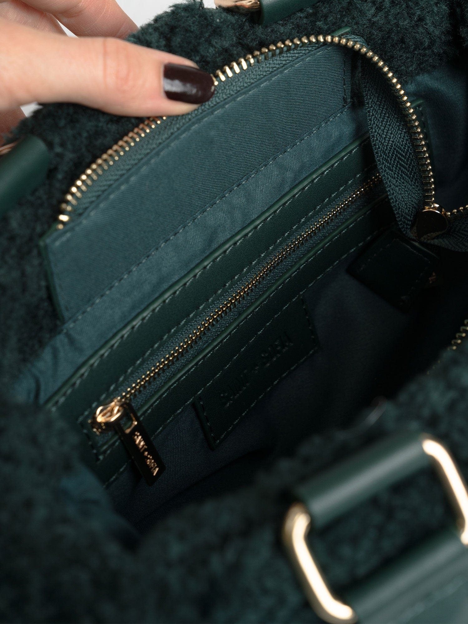 Teddy Woven Mini Penny Tote Bag Green - Women's Bags | Saint + Sofia® EU